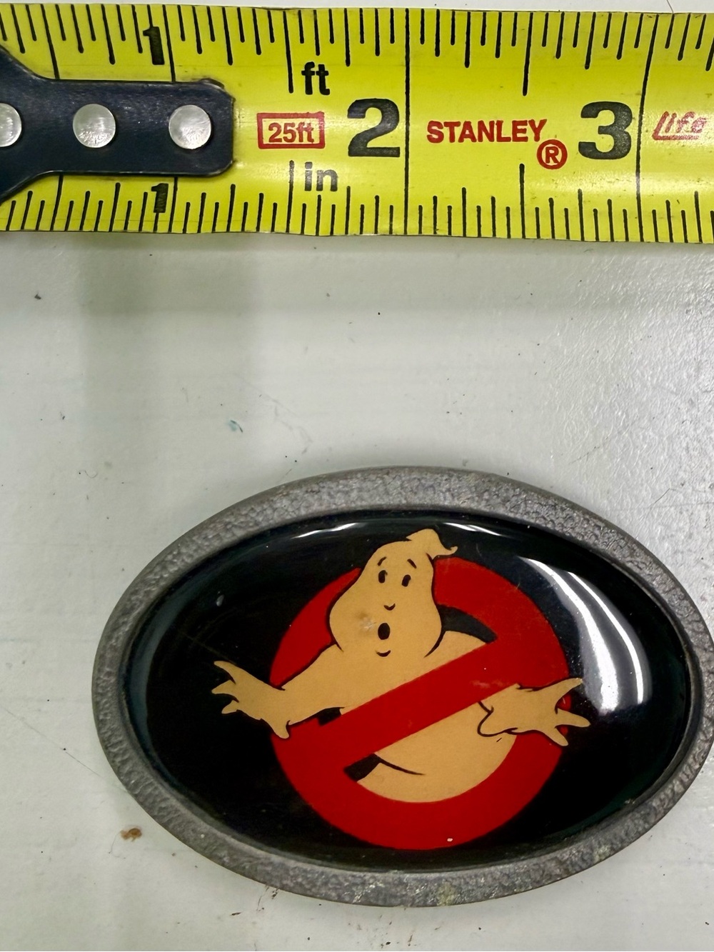 Ghostbusters Logo Oval Belt Buckle - Black and Red Emblem